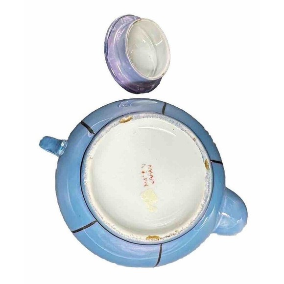 Vintage Lusterware Iridescent Hand Painted Floral Teapot with Lid made in Japan - Picture 11 of 12